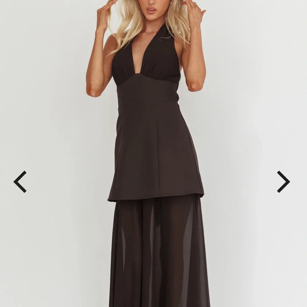 Opulent Halterneck Layered Maxi Dress Black - Picture 9 of 12